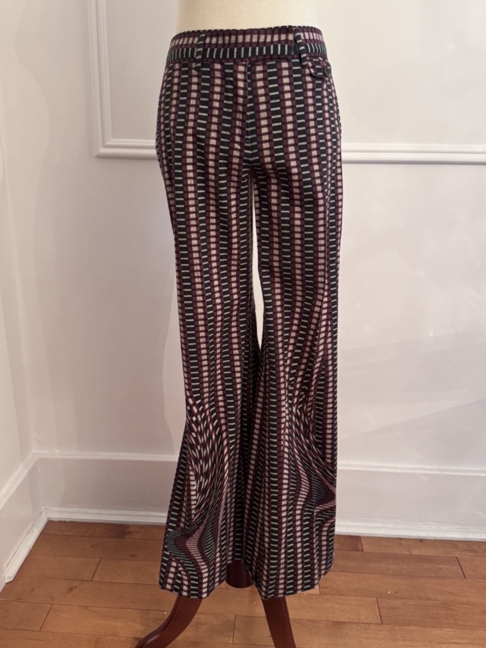 Prada SS2008 Fairy Collection Geometric Flared Pants IT 38 Archive